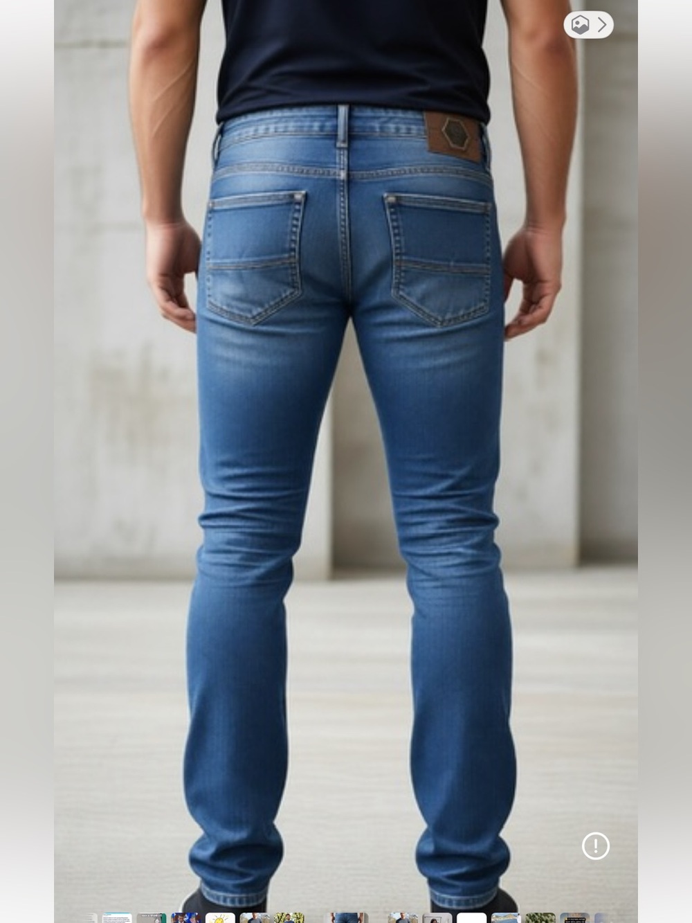 Philipp Plein Men's Slim Jeans in Medium Blue